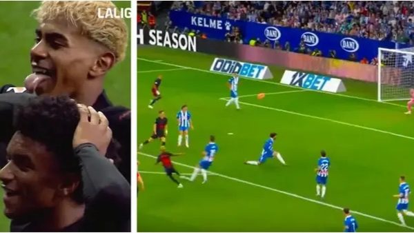 Alejandro Balde is all of us in reacting to Lamine Yamal’s screamer against Espanyol