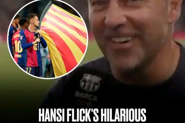 Hansi Flick is mostly communicating with Barca players in English 👀 However, he has mastered one phrase in Catalan