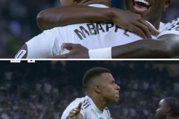 Vinicius Jr was so happy for Kylian Mbappe after he scored a perfect goal with the number 10 jersey 💫