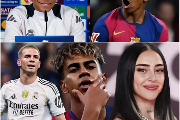 Yamal declared arrogantly: “I was the one who left her, he’s just using my things…”, to which Franco Mastantuono reacted immediately, but was stopped by his teammate Mbappé, who said: “Settle it all on the field,” and then made a nine-word statement that left the entire FC Barcelona outraged.