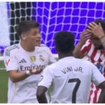 Watch the astonishing move Arda Güler made against the Atlético player inside the box, then see the brilliant execution of the penalty by the Argentine Julián Álvarez against Real Madrid’s goalkeeper Courtois