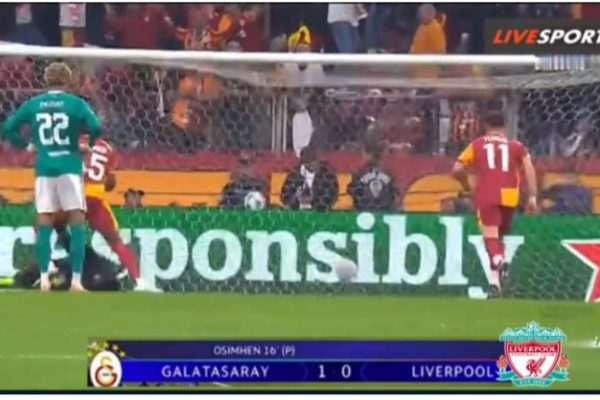 GOAL! Galatasaray 1-0 Liverpool (Osmihen, 15) OSMIHEN SLOTS HOME!