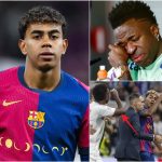 VinĂcius JĂșnior finally apologized to Lamine Yamal, even breaking down in tears during the post-ClĂĄsico press conference over what happened; immediately after, Yamal posted a status responding to his public apology.