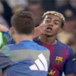 Watch the scuffle that happened between Real Madrid and Barcelona players because of Lamine Yamal in the final seconds before the referee blew the final whistle of the Clasico.
